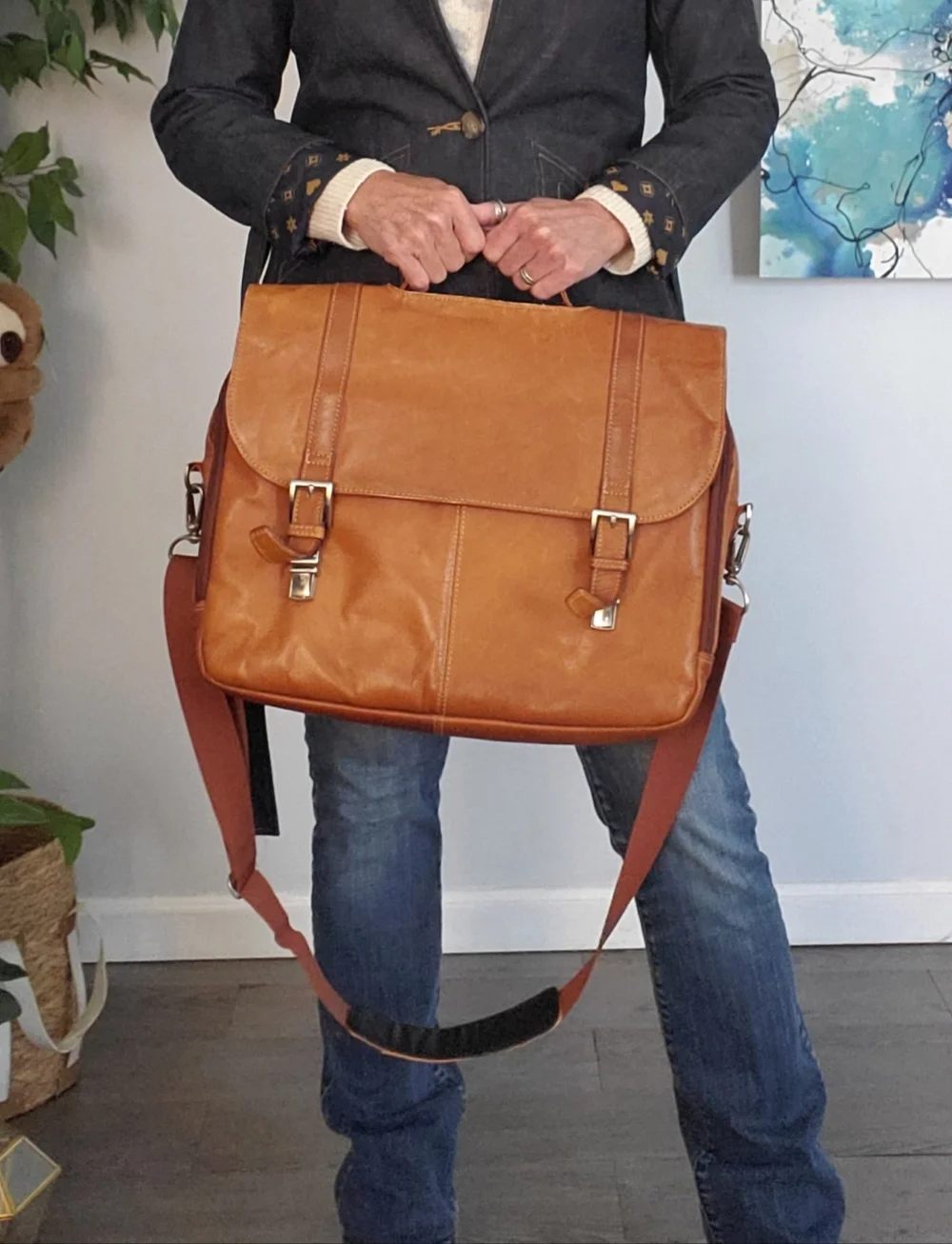 Wilsons Leather Messenger Laptop Briefcase Business Travel Carryon Bag